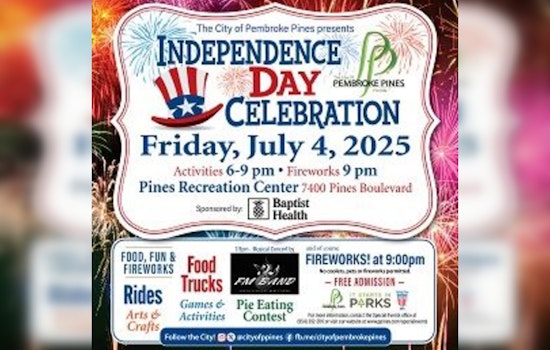 Pembroke Pines Readies for Spectacular July 4th Celebration at Pines Recreation Center with Fireworks and Festivities