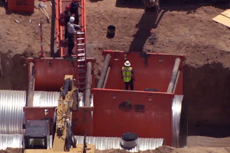 Phoenix Construction Worker Rescued After Becoming Trapped in Deep Trench in North Phoenix