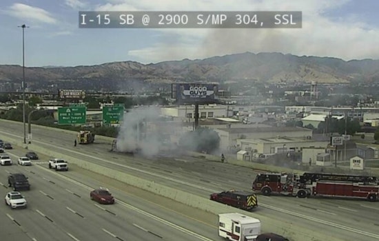 Pickup Truck Fire on I-15 in South Salt Lake Causes Major Traffic Delays