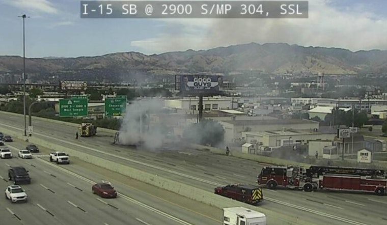 Pickup Truck Fire on I-15 in South Salt Lake Causes Major Traffic Delays