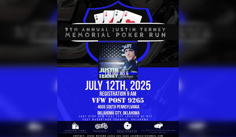 Pottawatomie County Sheriff's Office Hosts 9th Annual Justin Terney Memorial Poker Run to Support K9 Unit