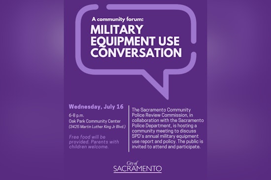 Sacramento Police Department Invites Public Input on Military Equipment Policy Through Online Survey and Community Meeting
