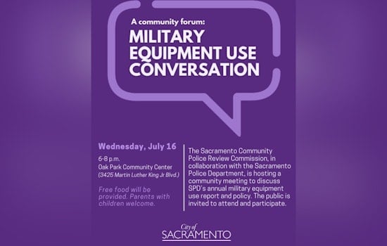 Sacramento Police Department Invites Public Input on Military Equipment Policy Through Online Survey and Community Meeting
