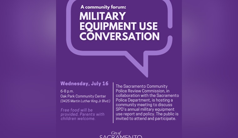 Sacramento Police Department Invites Public Input on Military Equipment Policy Through Online Survey and Community Meeting