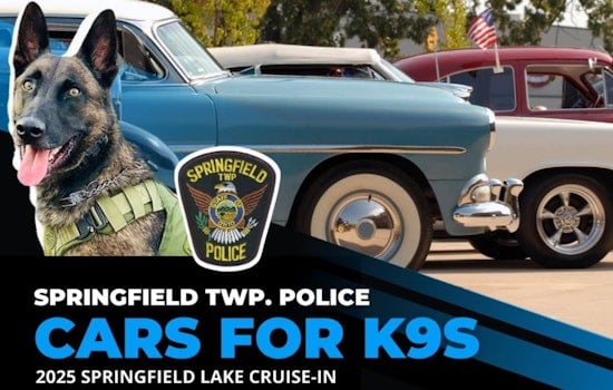Springfield Township Gears Up for Annual "2025 Cars for K9s Cruise-In" Event This Friday