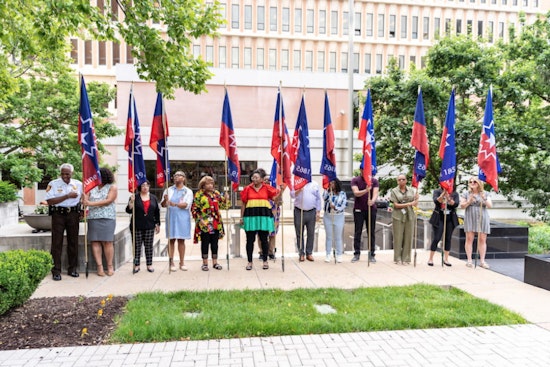 Clayton Memorial Park Adorns Juneteenth Flags in Tribute to Black Freedom, Saint Louis County Observes Holiday