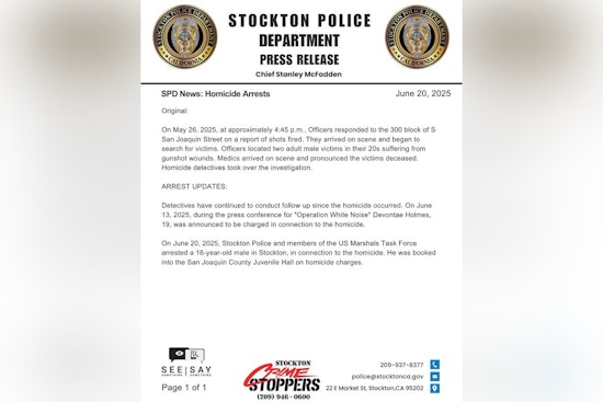 Stockton Police Apprehend Two Suspects in May Double Homicide Case