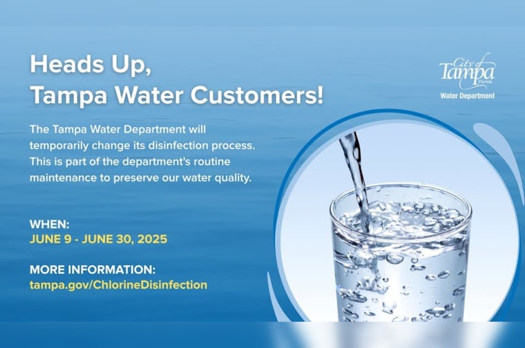 Tampa Water Department Announces Temporary Shift to Chlorine Disinfection in June for Maintenance