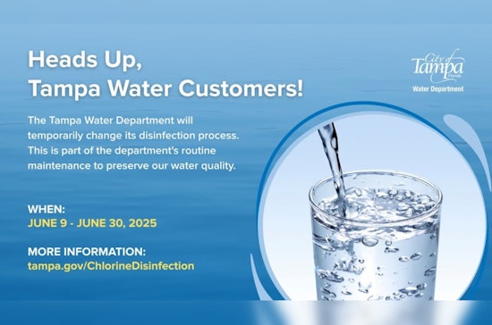 Tampa Water Department Announces Temporary Shift to Chlorine Disinfection in June for Maintenance