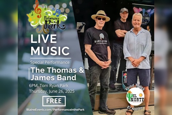Thomas & James Band to Bring Melodic Evening to Blaine's Tom Ryan Park
