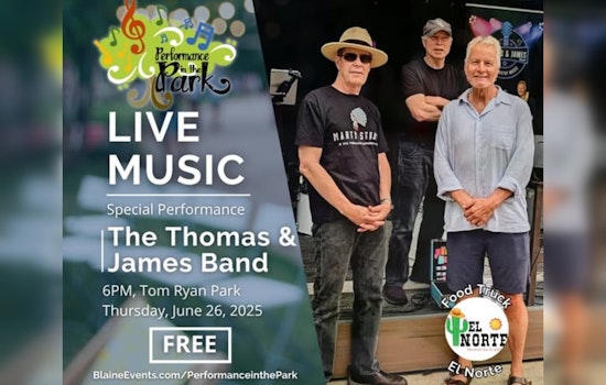 Thomas & James Band to Bring Melodic Evening to Blaine's Tom Ryan Park