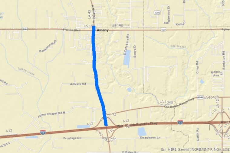 Upcoming Nightly Roadwork on LA 43 in Livingston Parish Scheduled for June 9-14