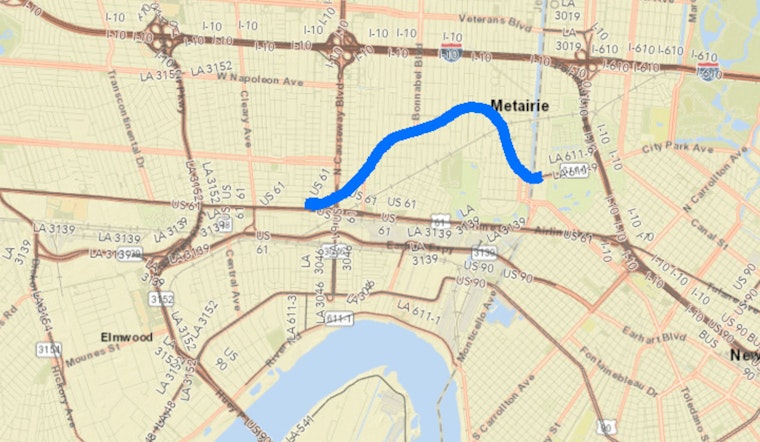 Upcoming Roadwork on LA 611-9 in Jefferson Parish Expected to Impact Traffic Near 17th St Canal Bridge and US 61