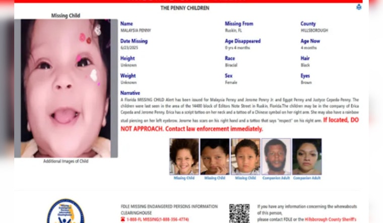 Urgent Search for Four Missing Children from Ruskin, FDLE Issues Alert