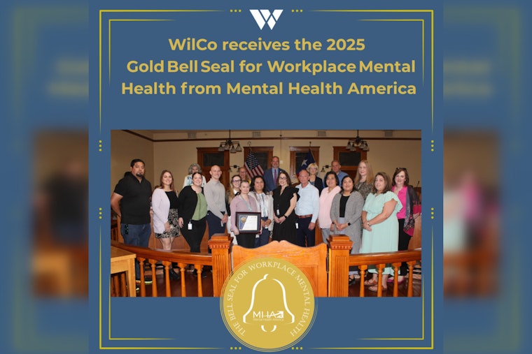 Williamson County Honored with 2025 Gold Bell Seal for Excellence in Workplace Mental Health