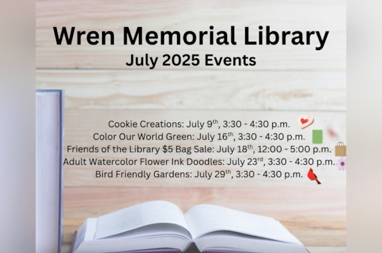 Wren Memorial Library in Siler City Hosts Delightful July Events Featuring Cookie Decorating, Gardening, Book Sale, and Watercolor Classes