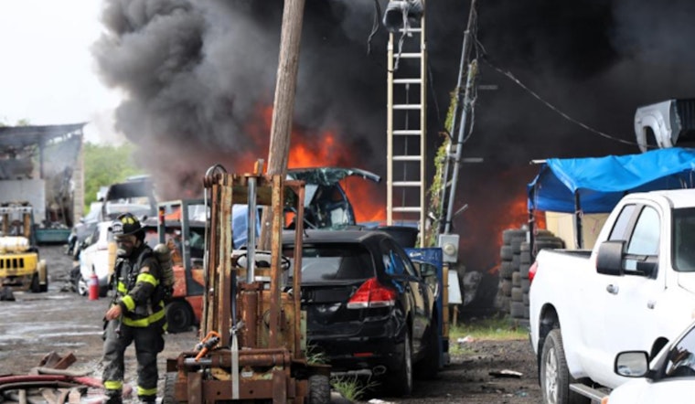 20 Cars Engulfed by Flames in Tampa Salvage Yard Fire With One Getting Hospitalized, HCFR Battles Intense Blaze