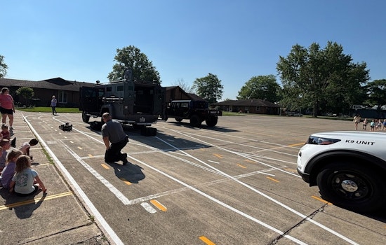 Anderson Police and Fire Departments Team Up for Fire Safety Demo at Wee Giggles Daycare, Introduce K9 Jackson to Kids