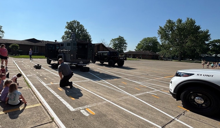 Anderson Police and Fire Departments Team Up for Fire Safety Demo at Wee Giggles Daycare, Introduce K9 Jackson to Kids