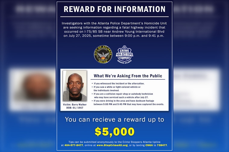 Atlanta Police Seek Witnesses and Dashcam Footage in I-75/85 Fatal Incident Involving Hit-and-Run on Andrew Young Int'l Blvd