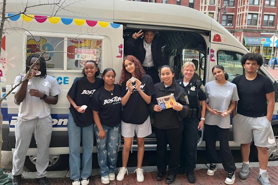 Boston Police Bond with Youth through Creative "Paint Night" and Ice Cream at Huntington Avenue YMCA
