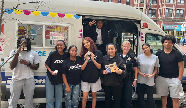 Boston Police Bond with Youth through Creative "Paint Night" and Ice Cream at Huntington Avenue YMCA