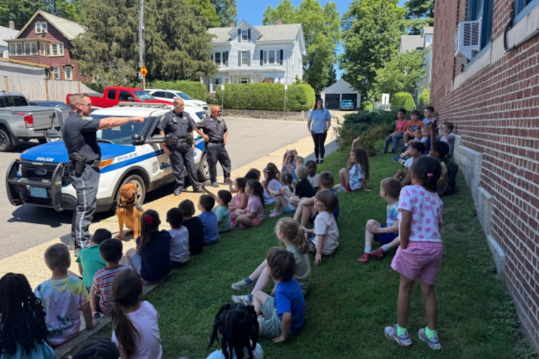 Boston Police Officers Bond with Kids at YMCA Summer Camp in West Roxbury