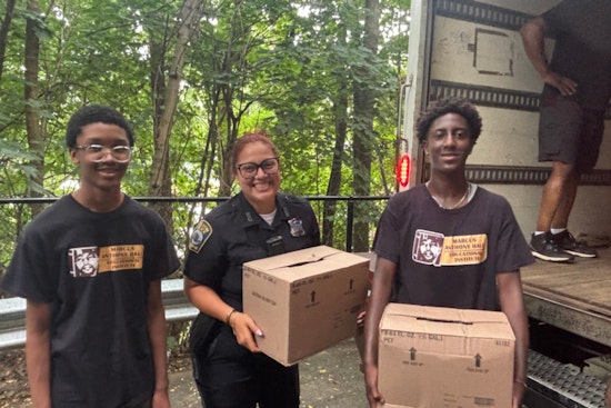 Boston Police Partner with Volunteers at The Dimock Center Food Pantry to Address Food Insecurity in Roxbury