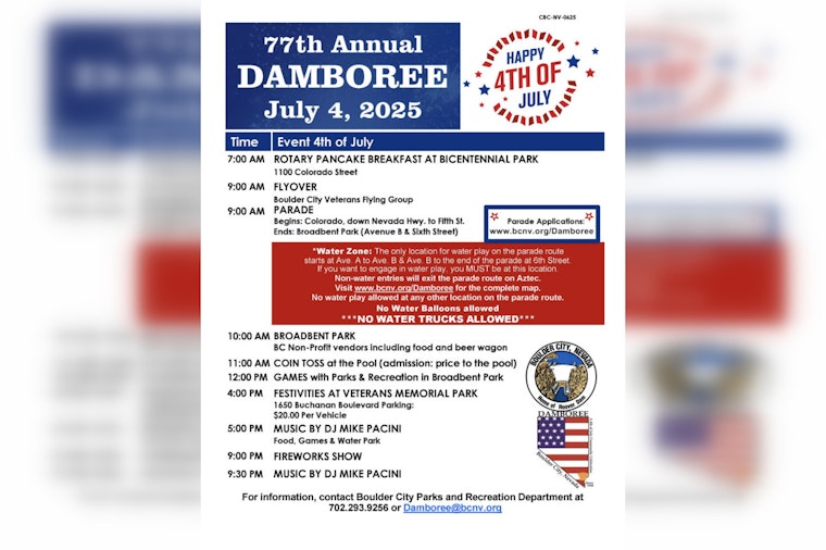 Boulder City Police Urge Safe Celebration for 77th Annual Damboree this July 4th