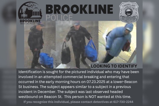 Brookline Police Seek Public's Help to Identify Person of Interest in Beacon Street Attempted Break-In