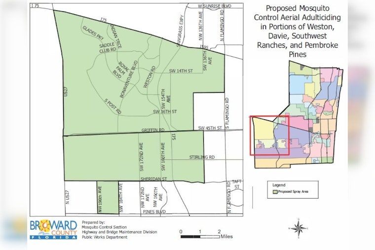 Broward County Announces Aerial Mosquito Control in Southwest Ranches, Davie, Pembroke Pines, and Weston