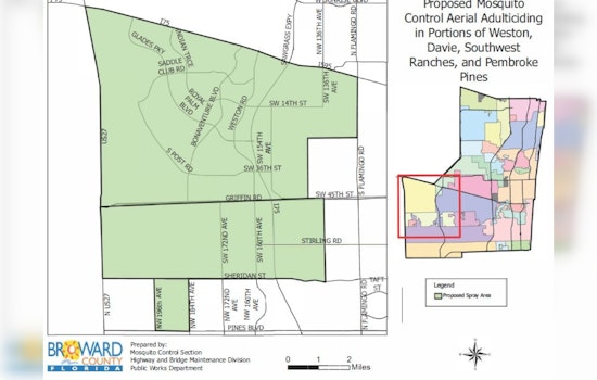 Broward County Announces Aerial Mosquito Control in Southwest Ranches, Davie, Pembroke Pines, and Weston