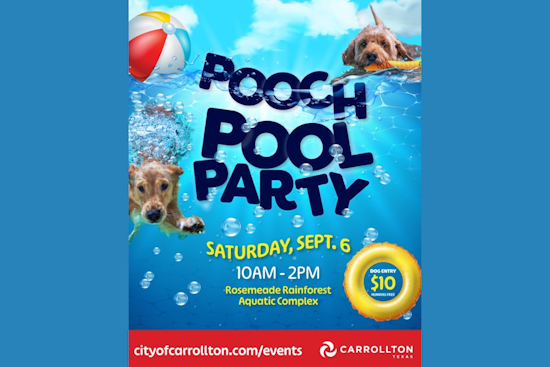 Carrollton's Annual Pooch Pool Party Set to Make a Splash at Rosemeade Rainforest Aquatic Complex