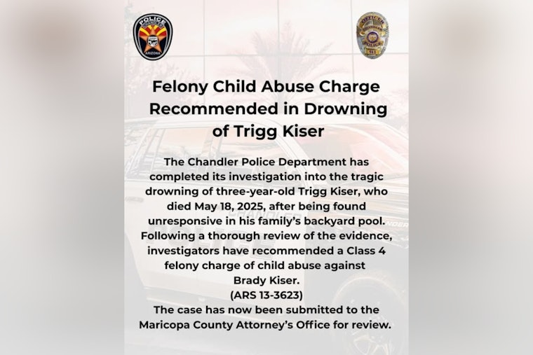 Chandler Father Faces Potential Child Abuse Charge in 3-Year-Old Son's Drowning Death