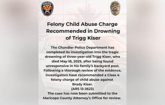 Chandler Father Faces Potential Child Abuse Charge in 3-Year-Old Son's Drowning Death