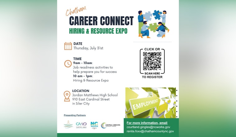 Chatham Career Connect Hiring & Resource Expo Set to Boost Job Opportunities in Siler City