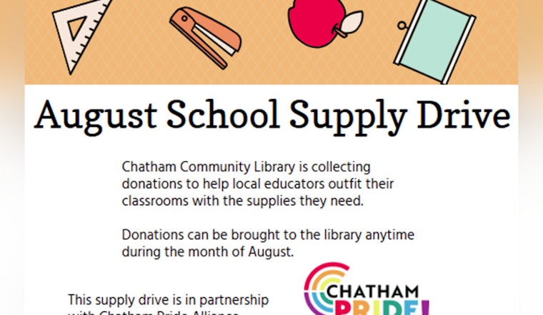 Chatham Community Library and Chatham Pride Alliance Launch Supply Drive to Support Local Educators in Pittsboro