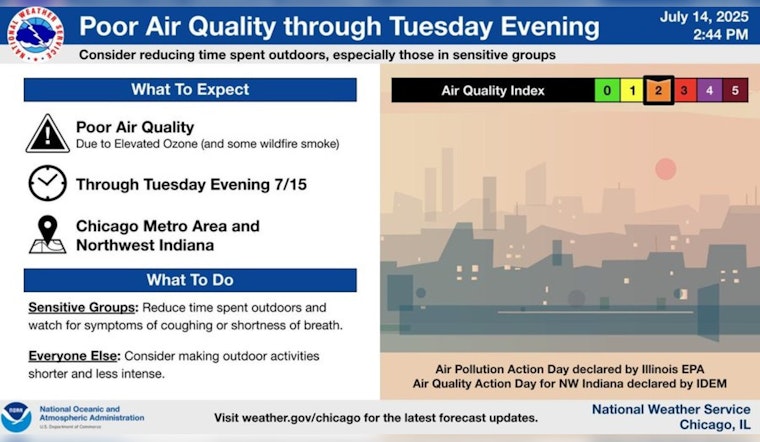Chicago and Northwest Indiana Under Air Quality Alert as Canadian Wildfires Impact Region