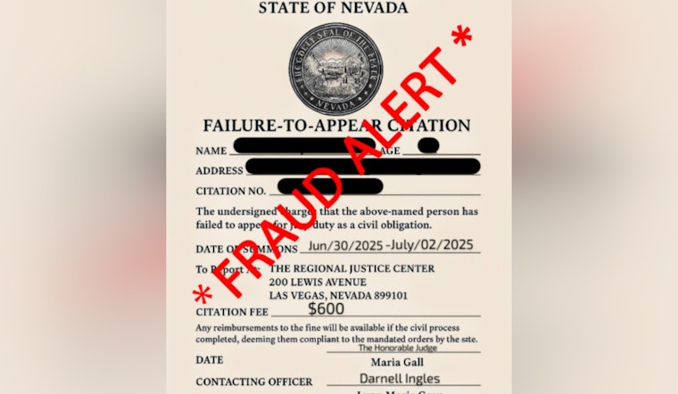 Clark County Officials Warn of Surge in Fake Court Citation Scams in Las Vegas Area