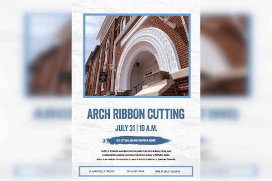 Clarksville to Celebrate Restoration of Historic Public Square Archway with Ribbon-Cutting Ceremony