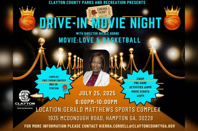 Clayton County Hosts "Love and Basketball" Drive-In Movie Night with Hoops-Themed Pre-Show Entertainment in Hampton