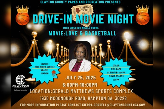 Clayton County Hosts "Love and Basketball" Drive-In Movie Night with Hoops-Themed Pre-Show Entertainment in Hampton
