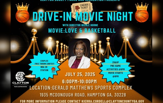 Clayton County Hosts "Love and Basketball" Drive-In Movie Night with Hoops-Themed Pre-Show Entertainment in Hampton
