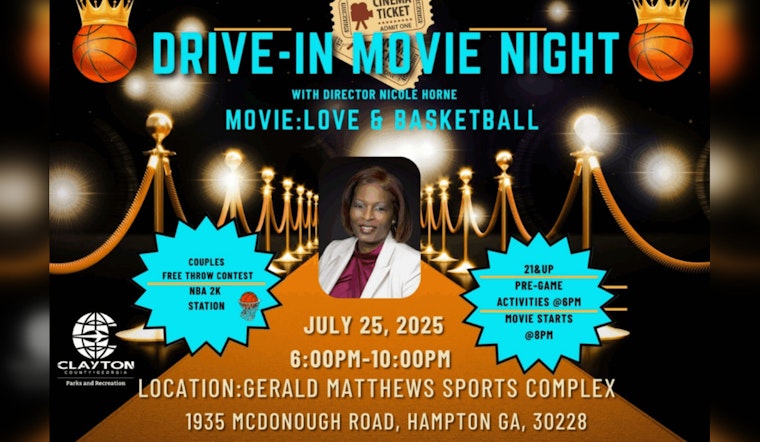 Clayton County Hosts "Love and Basketball" Drive-In Movie Night with Hoops-Themed Pre-Show Entertainment in Hampton