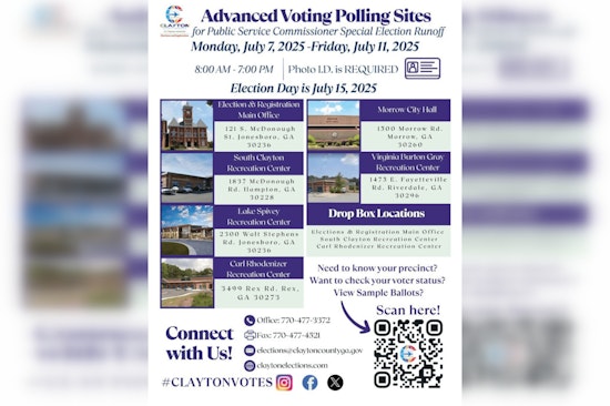 Clayton County Opens Six Sites for Advanced Voting in Public Service Commission Runoff