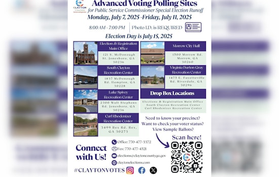 Clayton County Opens Six Sites for Advanced Voting in Public Service Commission Runoff