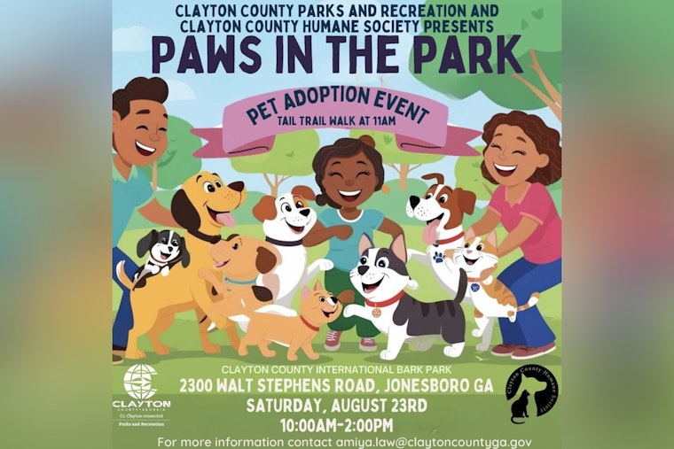 Clayton County Rolls Out the Welcome Mat for Four-Legged Friends at "Paws in the Park" Pet Adoption Event
