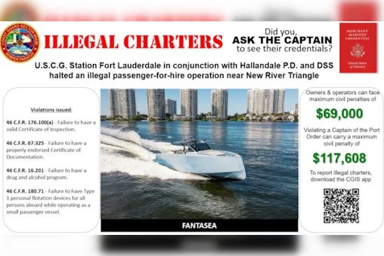 Coast Guard Cracks Down on Illegal Charter Operations in Fort Lauderdale, Halts 9 Voyages for Safety Violations