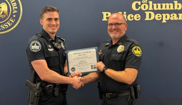 Columbia Police Department in Tennessee Honors Officer of the Month for Major Drug Bust