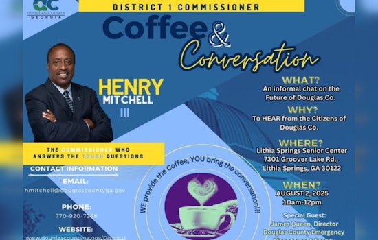 Commissioner Mitchell and EMA Director to Host 'Coffee & Conversation' in Lithia Springs for District 1 Engagement